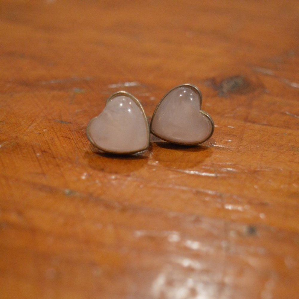Stud Pink Heart Earrings